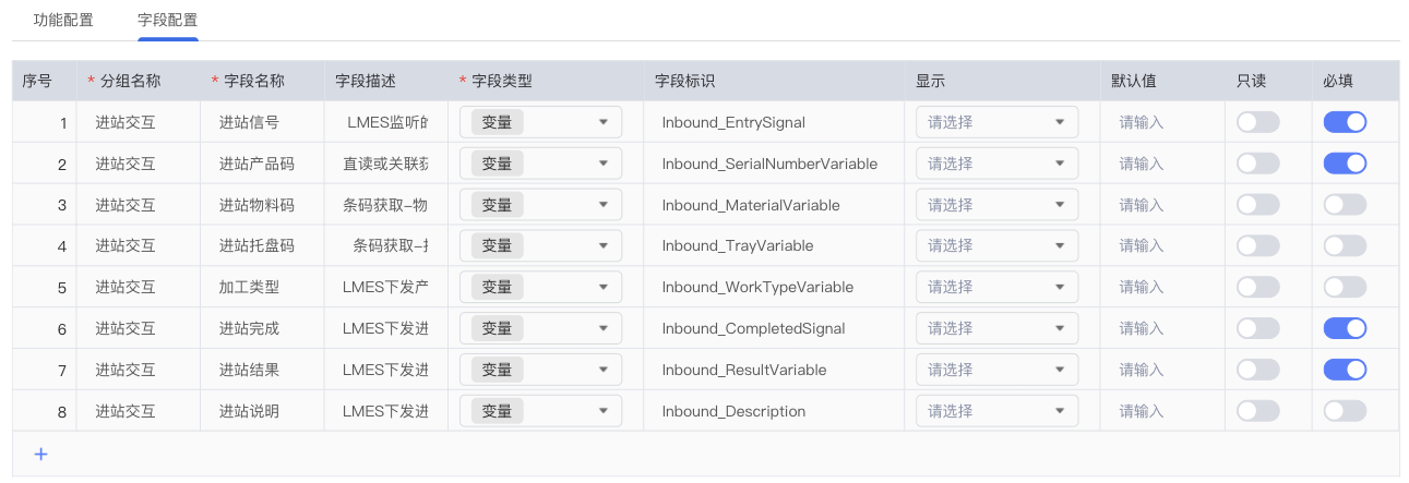 字段配置